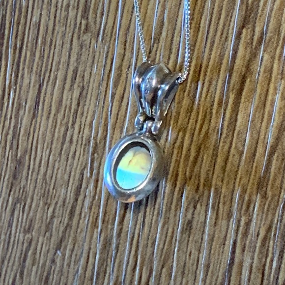 Vintage Moonstone Sterling Silver Pendant Necklace - Picture 4 of 6